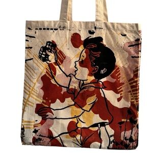 Hand painted by street artist tote bag